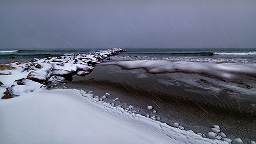 Une mer en hiver